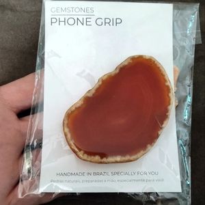Natural Agate Phone Grip - Handmade in Brazil
